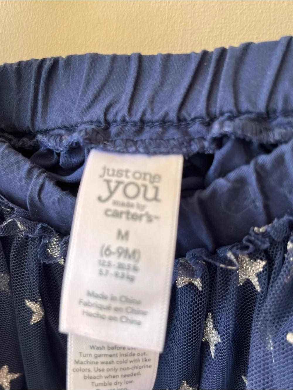Carter's Navy Tulle Skirt with Silver Stars